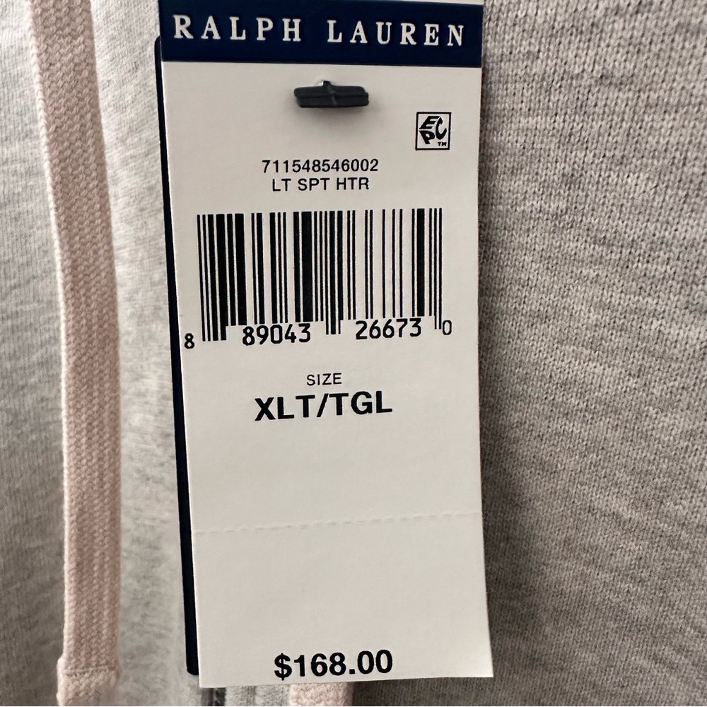 Polo Ralph Lauren Waffle Knit Hoodie Full Zip Jacket Gray Men's XLT Gray NWT - Picture 5 of 7